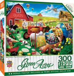 Puzzle Masterpieces:  300 piece EzGrip Green Acres - Quilt Country