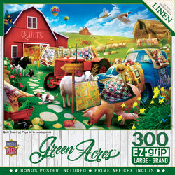 Puzzle Masterpieces:  300 piece EzGrip Green Acres - Quilt Country