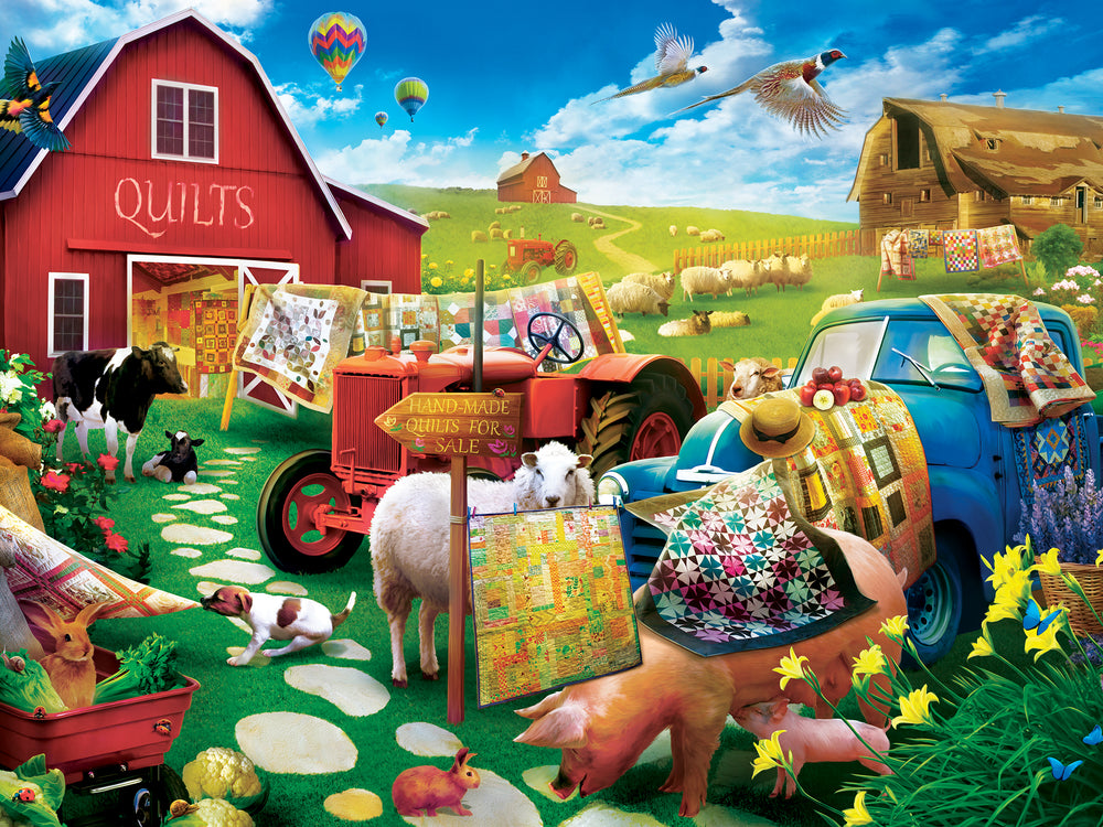 Puzzle Masterpieces:  300 piece EzGrip Green Acres - Quilt Country