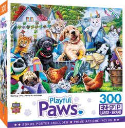 Puzzle Masterpieces:  300 piece EzGrip Playful Paws - Washing Time