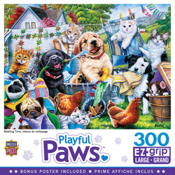 Puzzle Masterpieces:  300 piece EzGrip Playful Paws - Washing Time