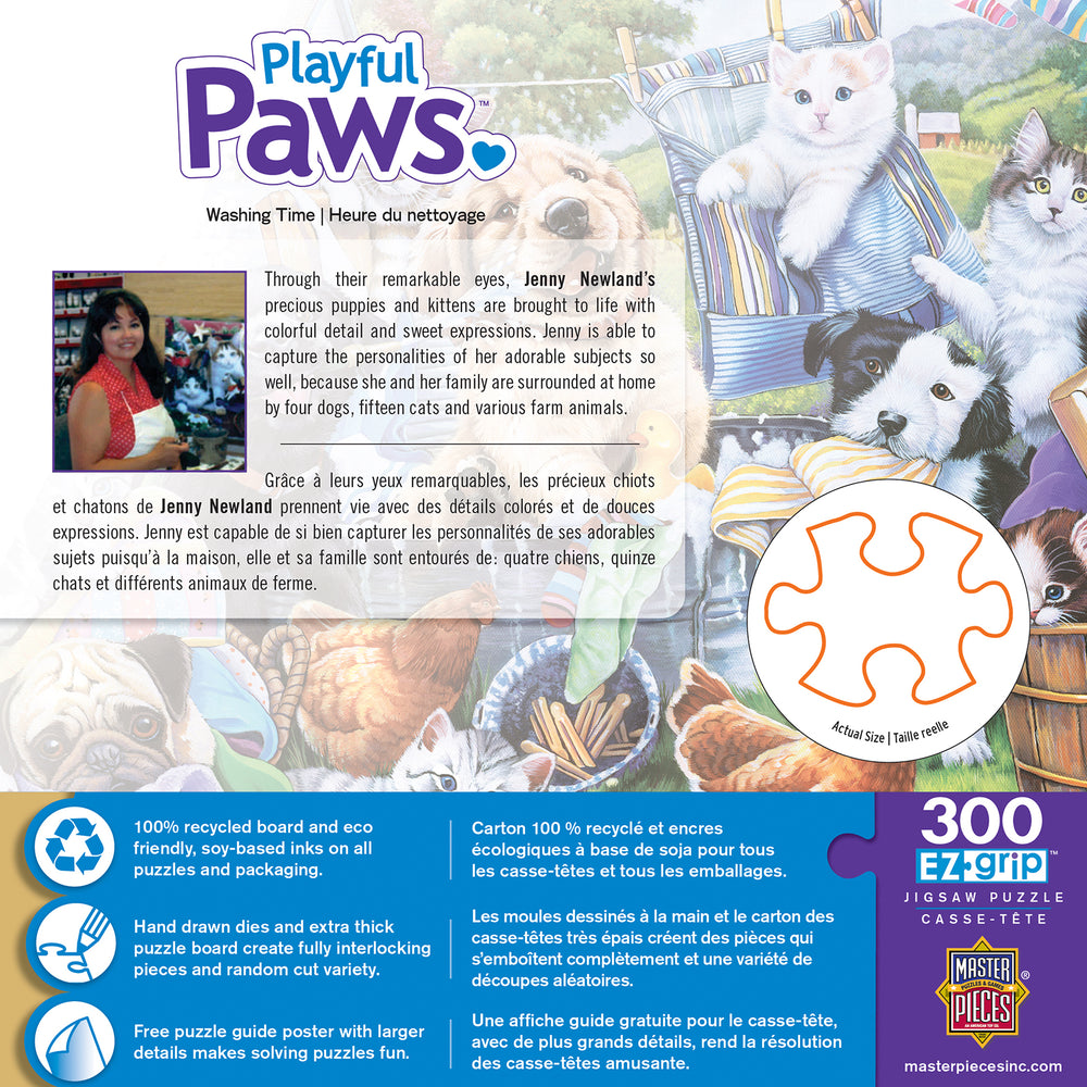 Puzzle Masterpieces:  300 piece EzGrip Playful Paws - Washing Time