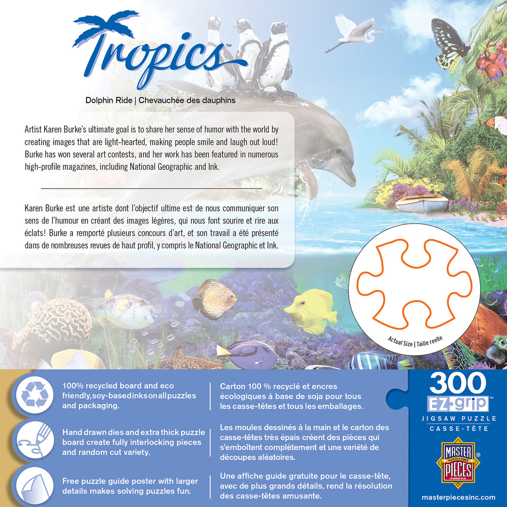 Puzzle Masterpieces:  300 piece EzGrip Tropics - Dolphin Ride