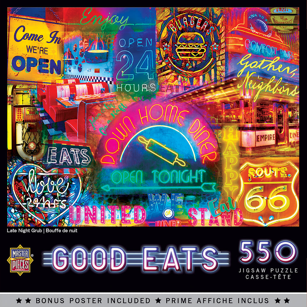 Puzzle Masterpieces:  550 Piece Good Eats - Late Night Grub