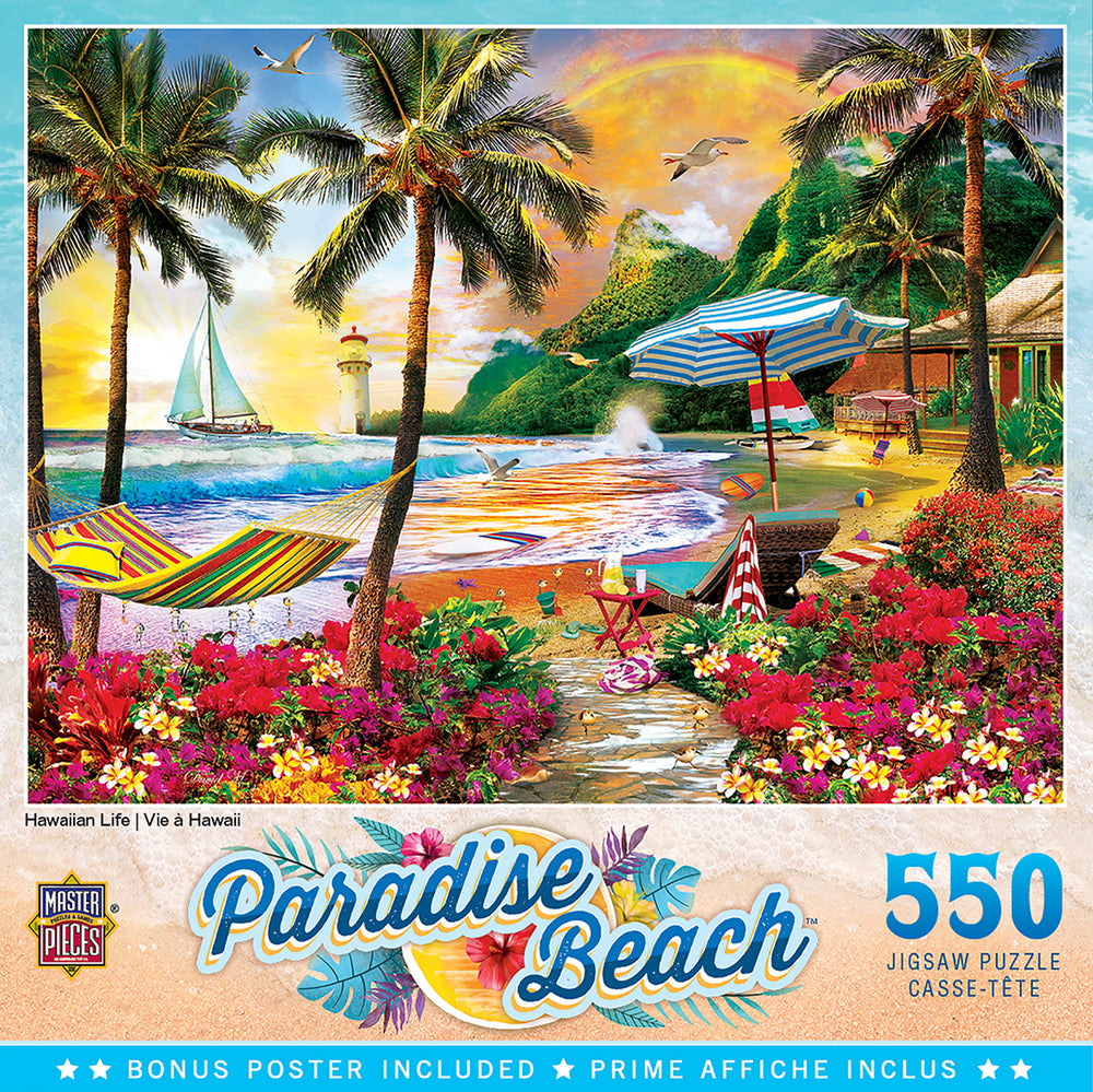 Puzzle Masterpieces:  550 Piece Paradise Beach - Hawaiian Life