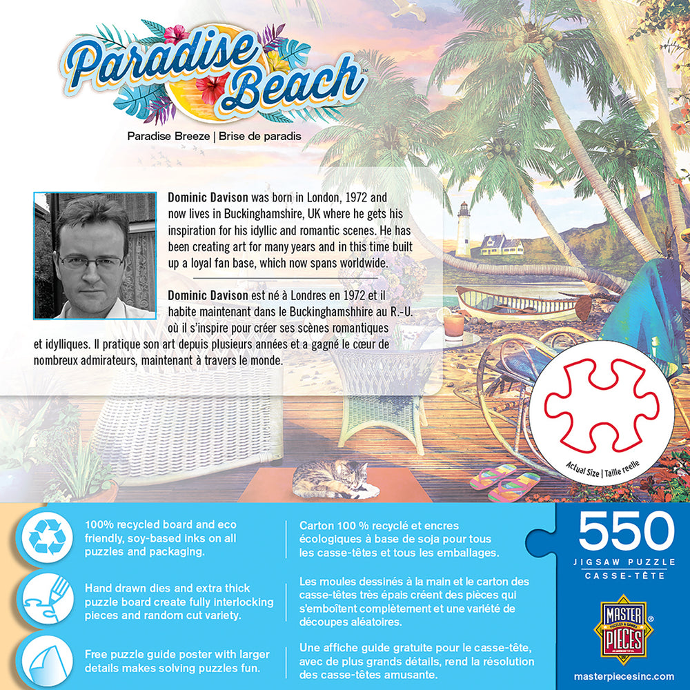 Puzzle Masterpieces:  550 Piece Paradise Beach - Paradise Breeze