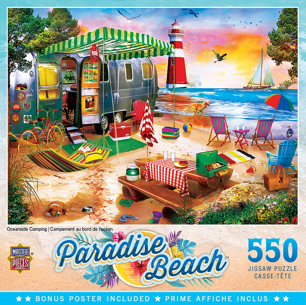 Puzzle Masterpieces:  550 Piece Paradise Beach - Oceanside Camping