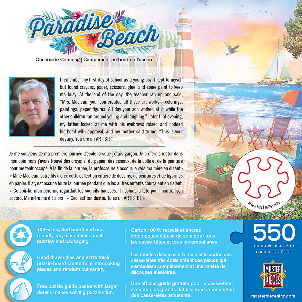 Puzzle Masterpieces:  550 Piece Paradise Beach - Oceanside Camping