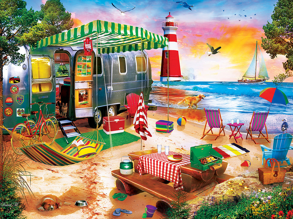 Puzzle Masterpieces:  550 Piece Paradise Beach - Oceanside Camping