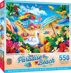 Puzzle Masterpieces:  550 Piece Paradise Beach - Weekend Escape