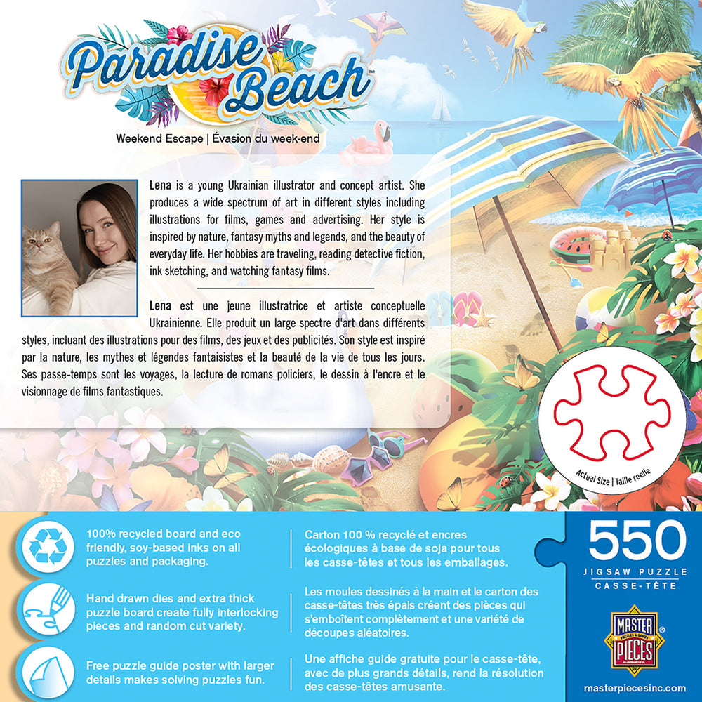 Puzzle Masterpieces:  550 Piece Paradise Beach - Weekend Escape
