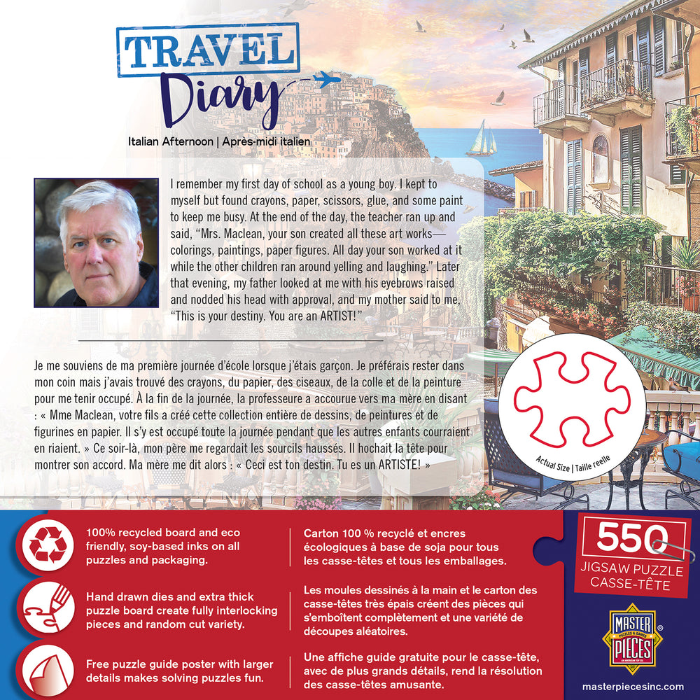 Puzzle Masterpieces:  550 Piece Travel Diary - Italian Afternoon