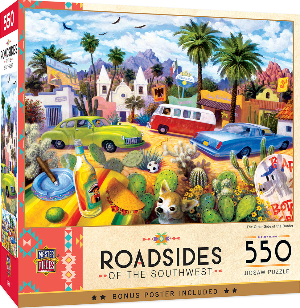 Puzzle Masterpieces:  550 Piece Roadsides of the Southwest - The Other Side of the Border