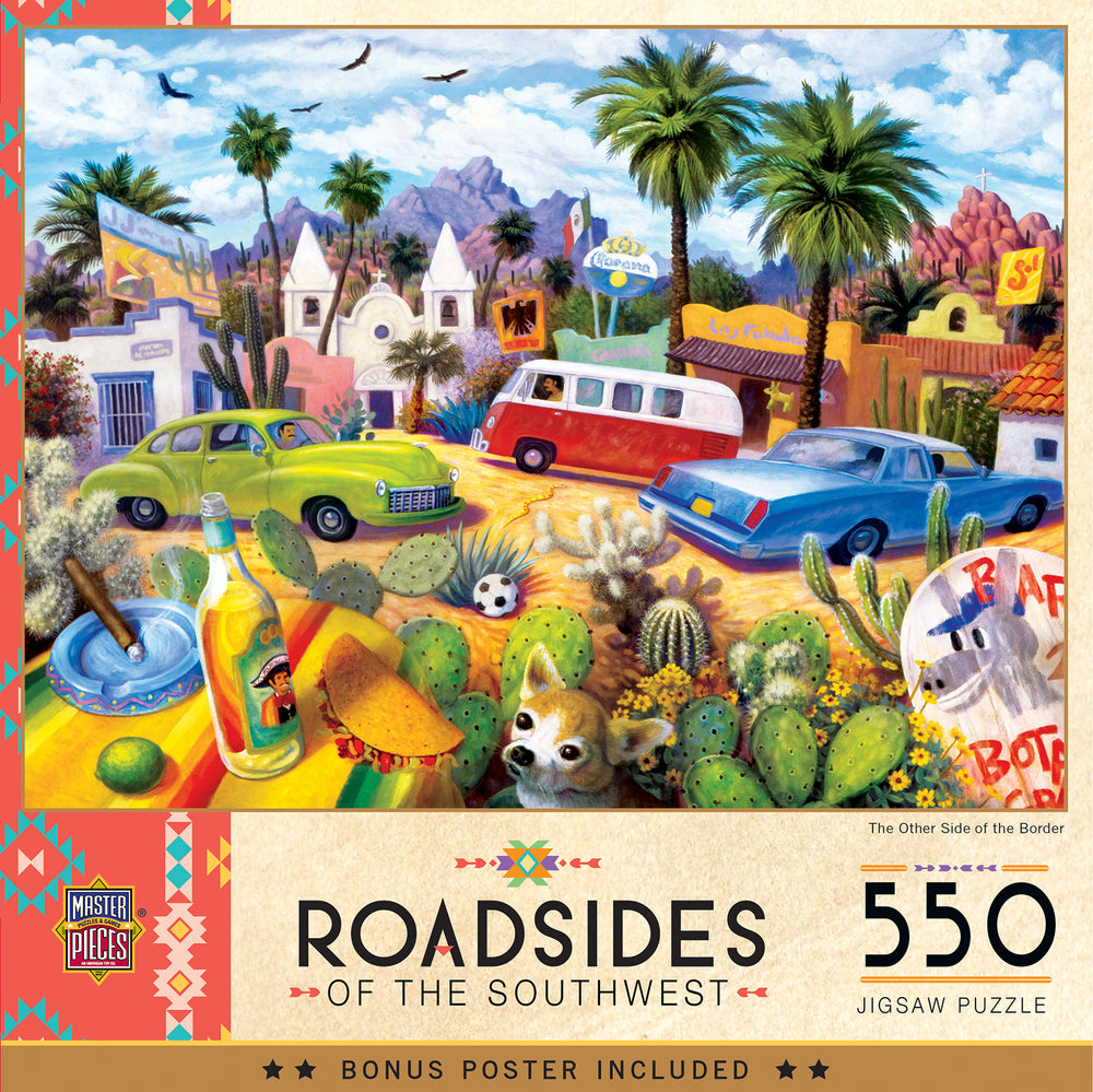 Puzzle Masterpieces:  550 Piece Roadsides of the Southwest - The Other Side of the Border