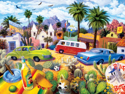 Puzzle Masterpieces:  550 Piece Roadsides of the Southwest - The Other Side of the Border