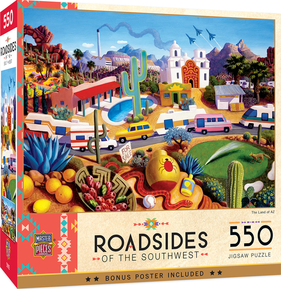 Puzzle Masterpieces:  550 Piece Roadsides of the Southwest - The Land of AZ
