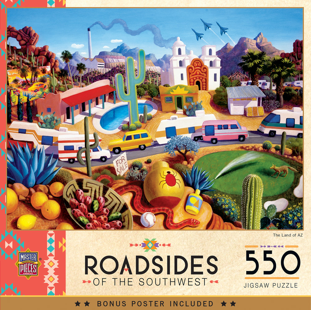 Puzzle Masterpieces:  550 Piece Roadsides of the Southwest - The Land of AZ