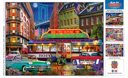 Puzzle Masterpieces:  550 Piece Drive-Ins, Diners and Dives - Rickey's Diner Car