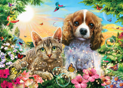 Puzzle Masterpieces:  500 Piece Hidden Images Glow In The Dark - Best Friends Forever