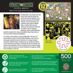 Puzzle Masterpieces:  500 Piece Hidden Images Glow In The Dark - Mystery of the Jungle