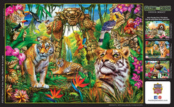 Puzzle Masterpieces:  500 Piece Hidden Images Glow In The Dark - Mystery of the Jungle
