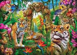 Puzzle Masterpieces:  500 Piece Hidden Images Glow In The Dark - Mystery of the Jungle