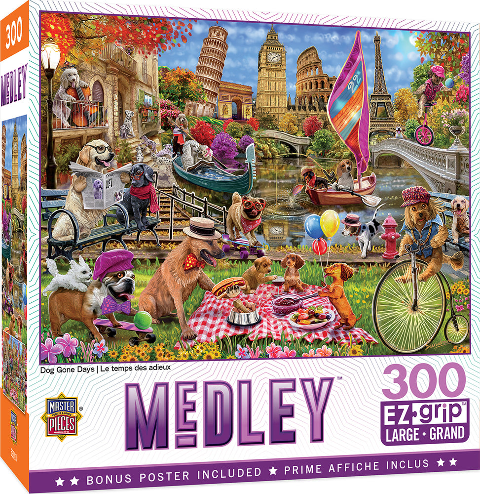 Puzzle Masterpieces:  300 piece EzGrip Medley - Dog Gone Days