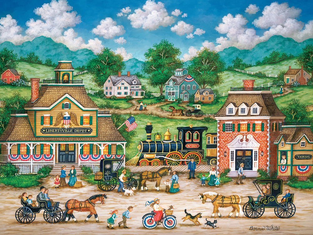 Puzzle Masterpieces:  550 Piece Heartland Collection - Libertyville Depot