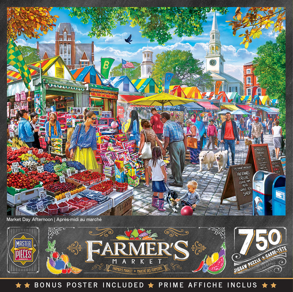 Puzzle Masterpieces:  750 Piece Farmer's Market - Market Day Afternoon