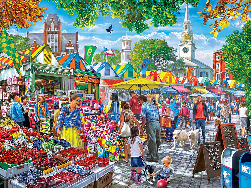 Puzzle Masterpieces:  750 Piece Farmer's Market - Market Day Afternoon