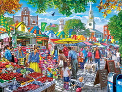 Puzzle Masterpieces:  750 Piece Farmer's Market - Market Day Afternoon