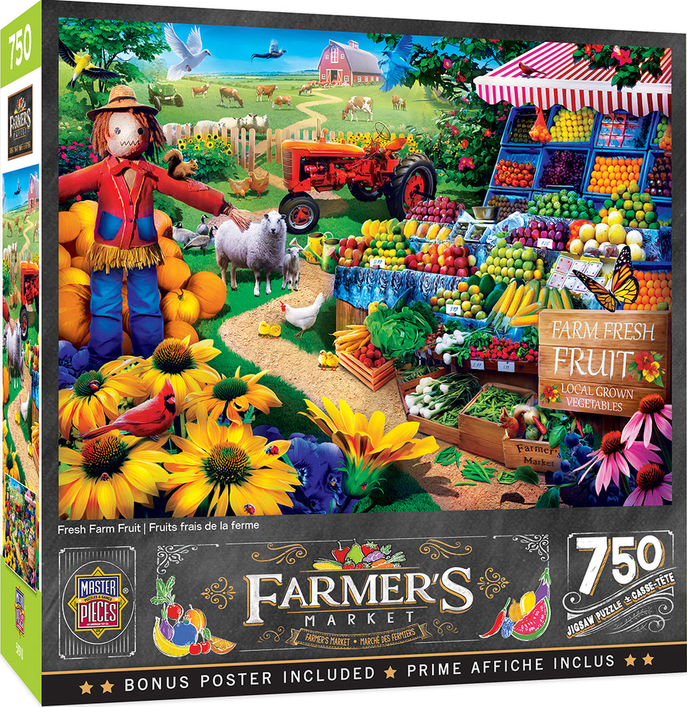 Puzzle Masterpieces:  750 Piece Farmer's Market - Fresh Farm Fruit