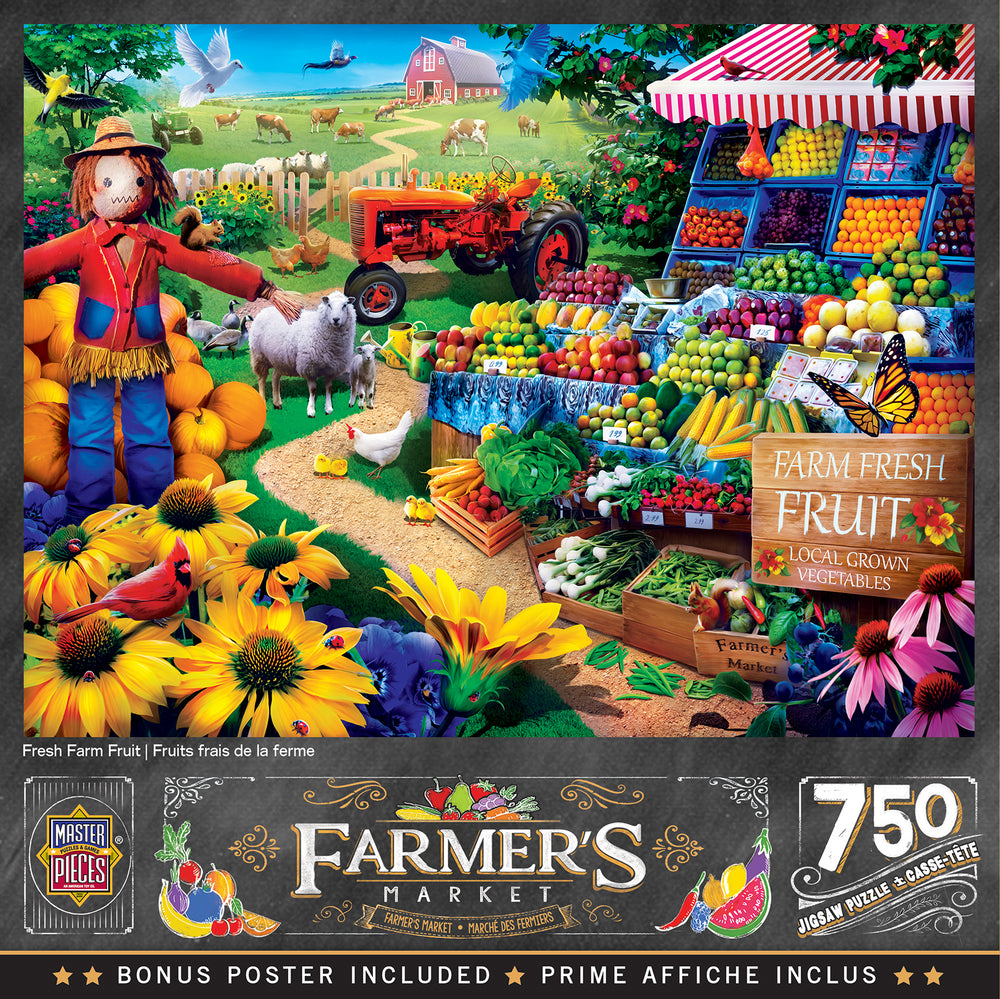Puzzle Masterpieces:  750 Piece Farmer's Market - Fresh Farm Fruit