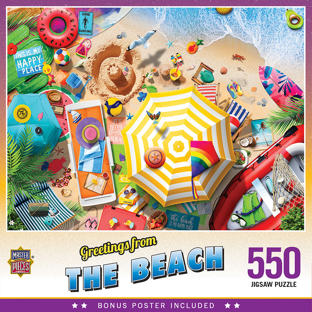 Puzzle Masterpieces:  550 Piece Greetings From - The Beach