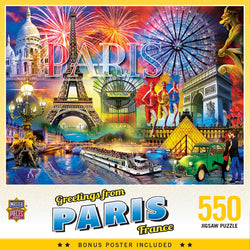 Puzzle Masterpieces:  550 Piece Greetings From - Paris