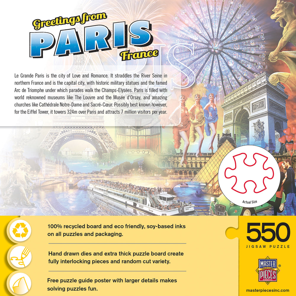 Puzzle Masterpieces:  550 Piece Greetings From - Paris