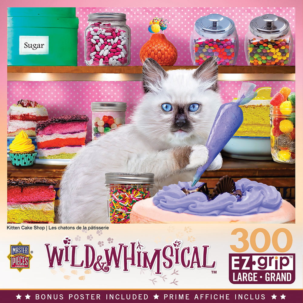 Puzzle Masterpieces:  300 piece EzGrip Wild & Whimsical - Kitten Cake Shop