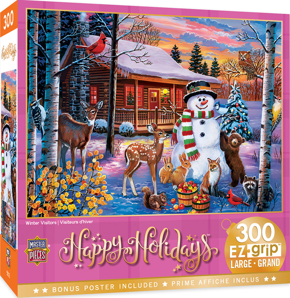 Puzzle Masterpieces:  300 Piece EzGrip Holiday - Winter Visitors