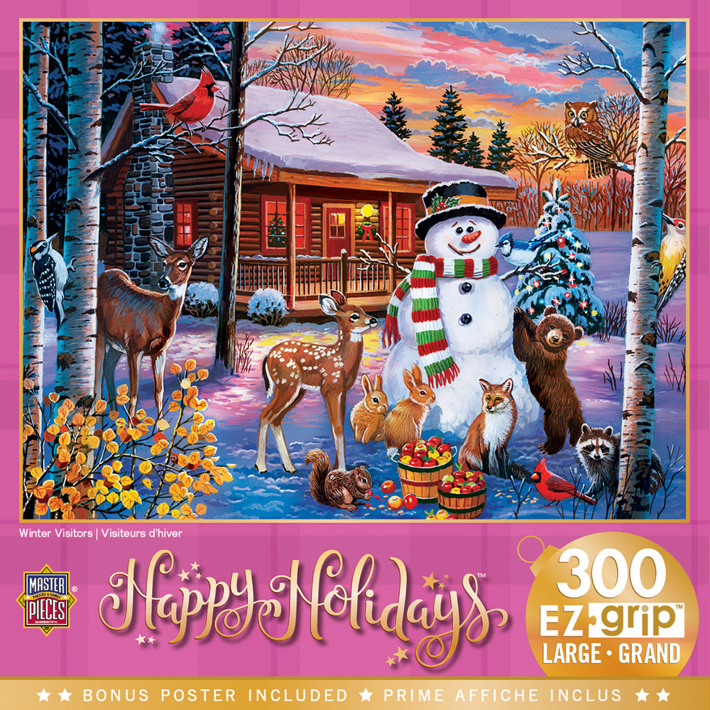 Puzzle Masterpieces:  300 Piece EzGrip Holiday - Winter Visitors