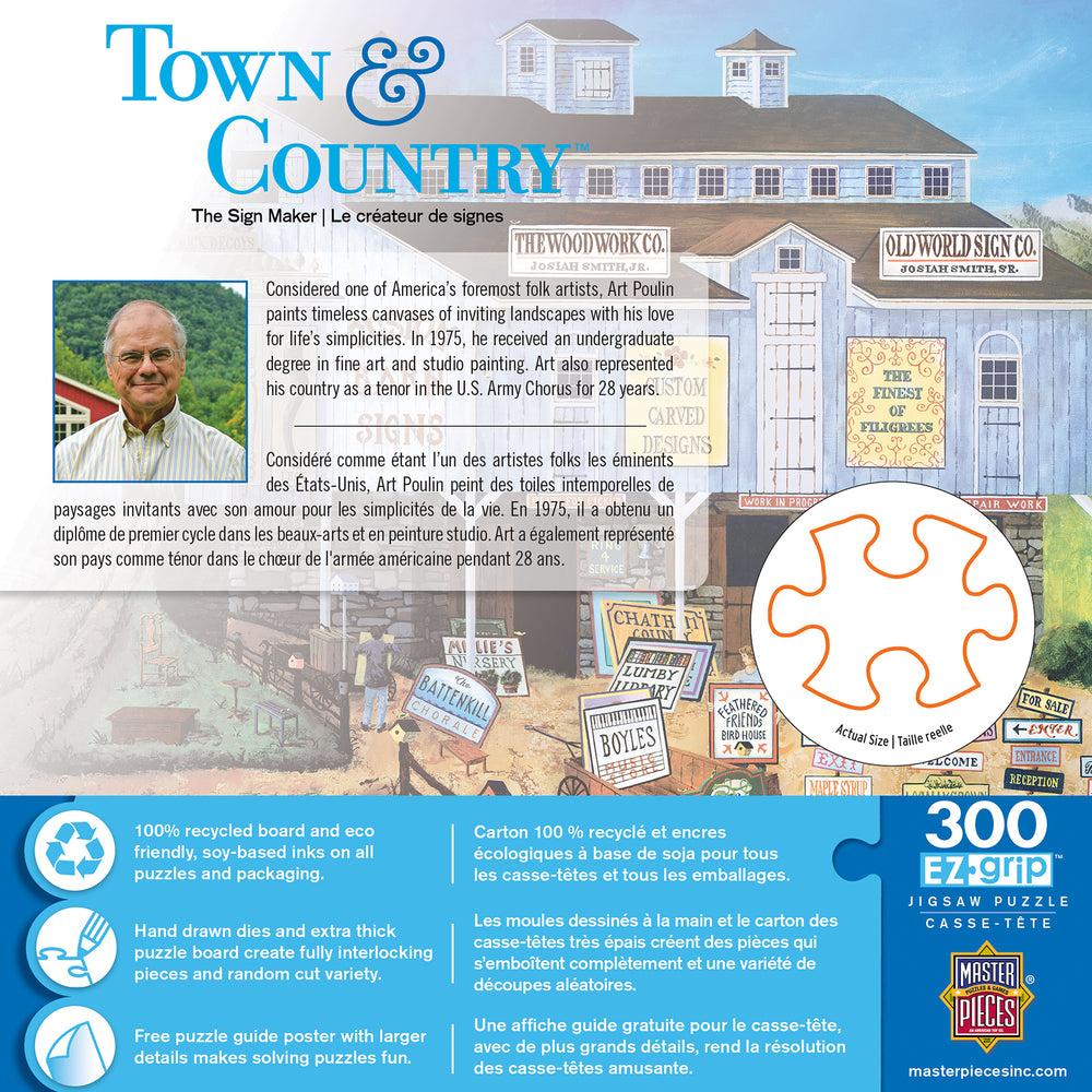 Puzzle Masterpieces:  300 piece EzGrip Town & Country - The Sign Maker