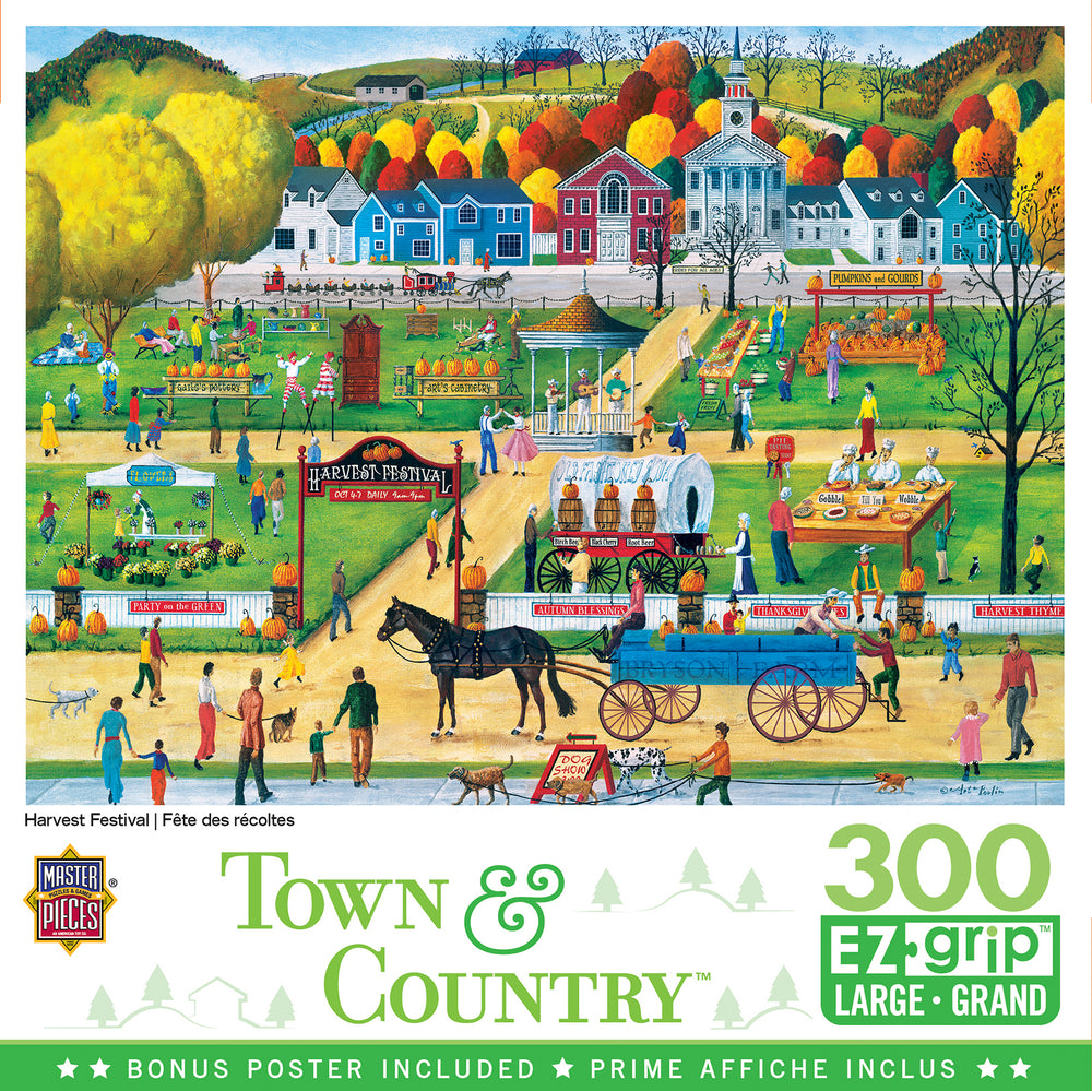 Puzzle Masterpieces:  300 piece EzGrip Town & Country - Harvest Festival