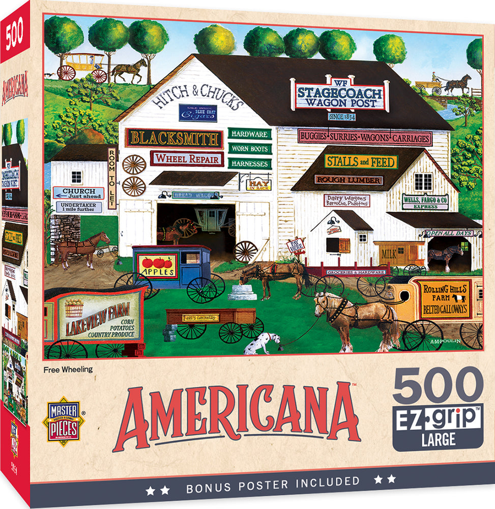Puzzle Masterpieces:  500 Piece EzGrip Americana - Free Wheeling