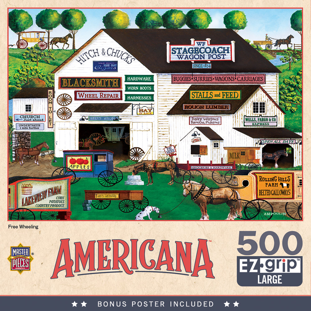 Puzzle Masterpieces:  500 Piece EzGrip Americana - Free Wheeling