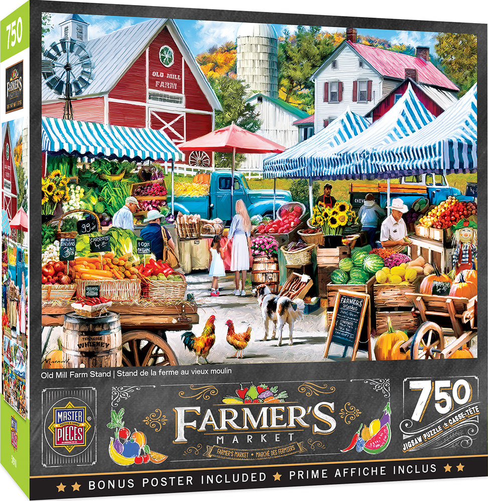 Puzzle Masterpieces:  750 Piece Farmer's Market - Old Mill Farm Stand