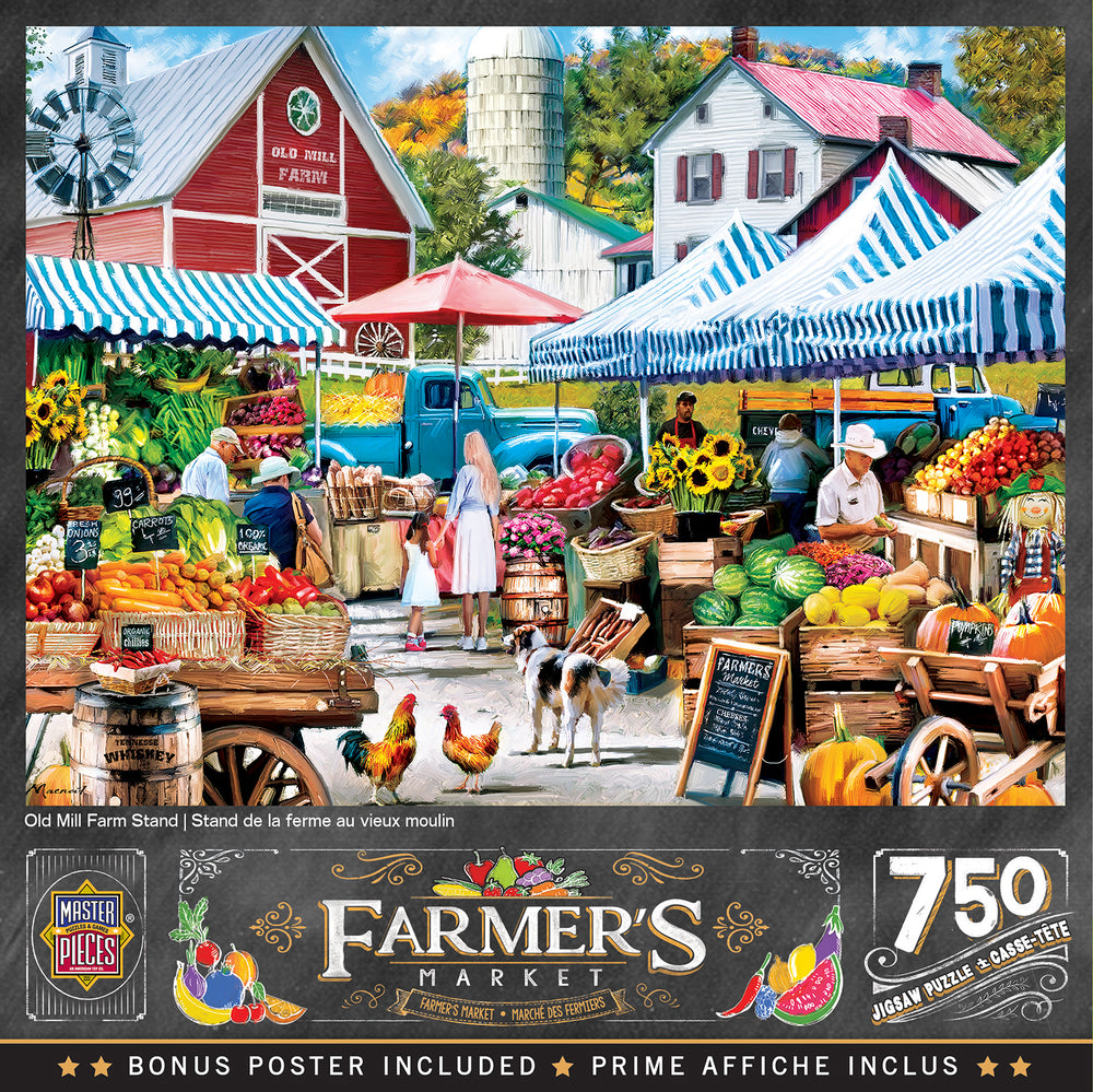 Puzzle Masterpieces:  750 Piece Farmer's Market - Old Mill Farm Stand