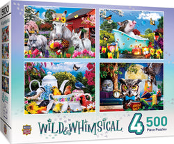 Puzzle Masterpieces:  500 Piece 4-Pack Wild & Whimsical