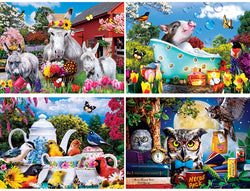Puzzle Masterpieces:  500 Piece 4-Pack Wild & Whimsical