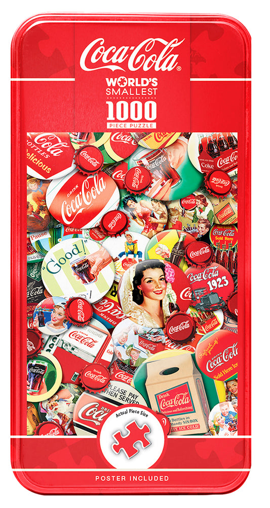 Puzzle Masterpieces: 1000 Piece  Wolds Smallest Puzzle in a Tin Coca-Cola