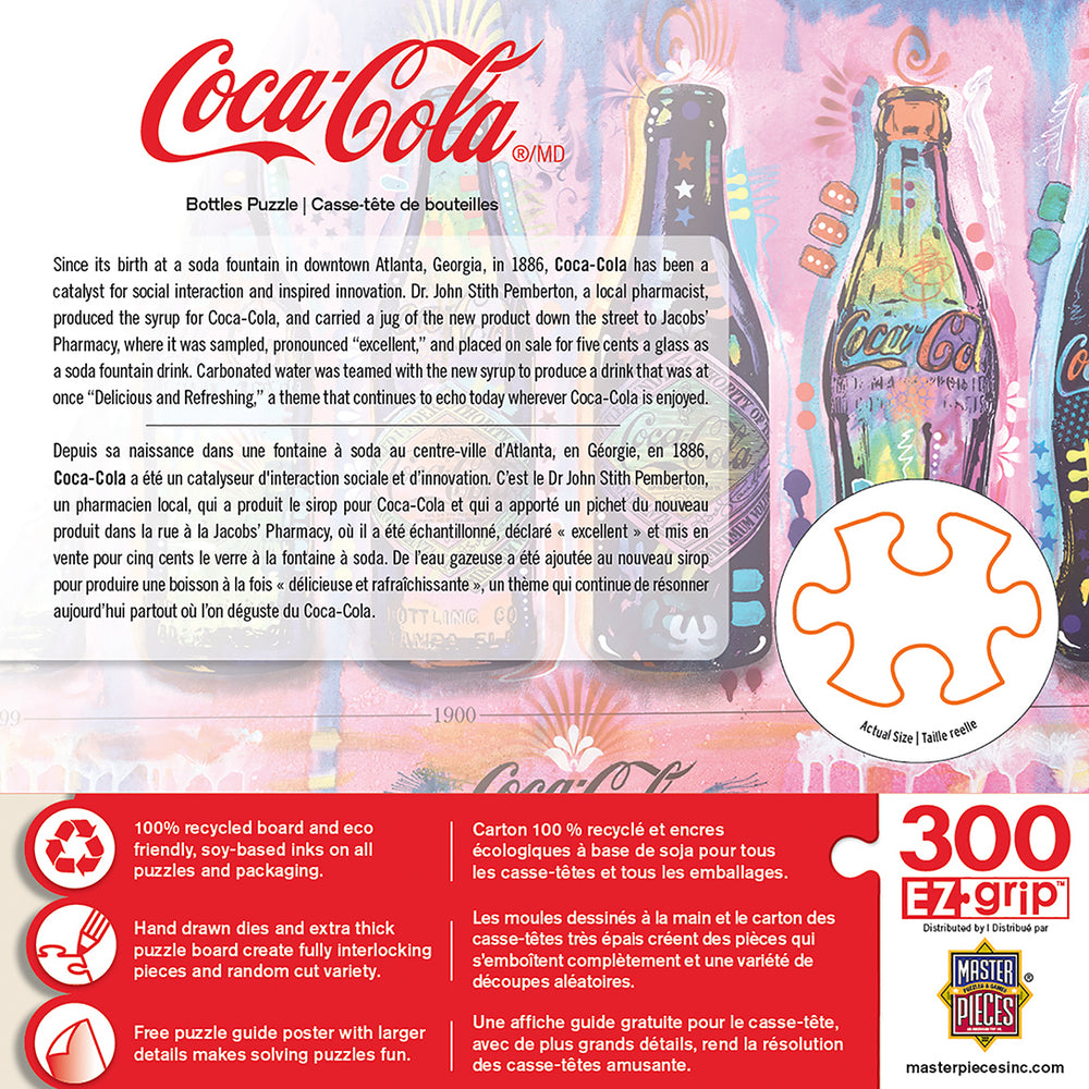 Puzzle Masterpieces:  300 piece EzGrip Coca-Cola – Bottles
