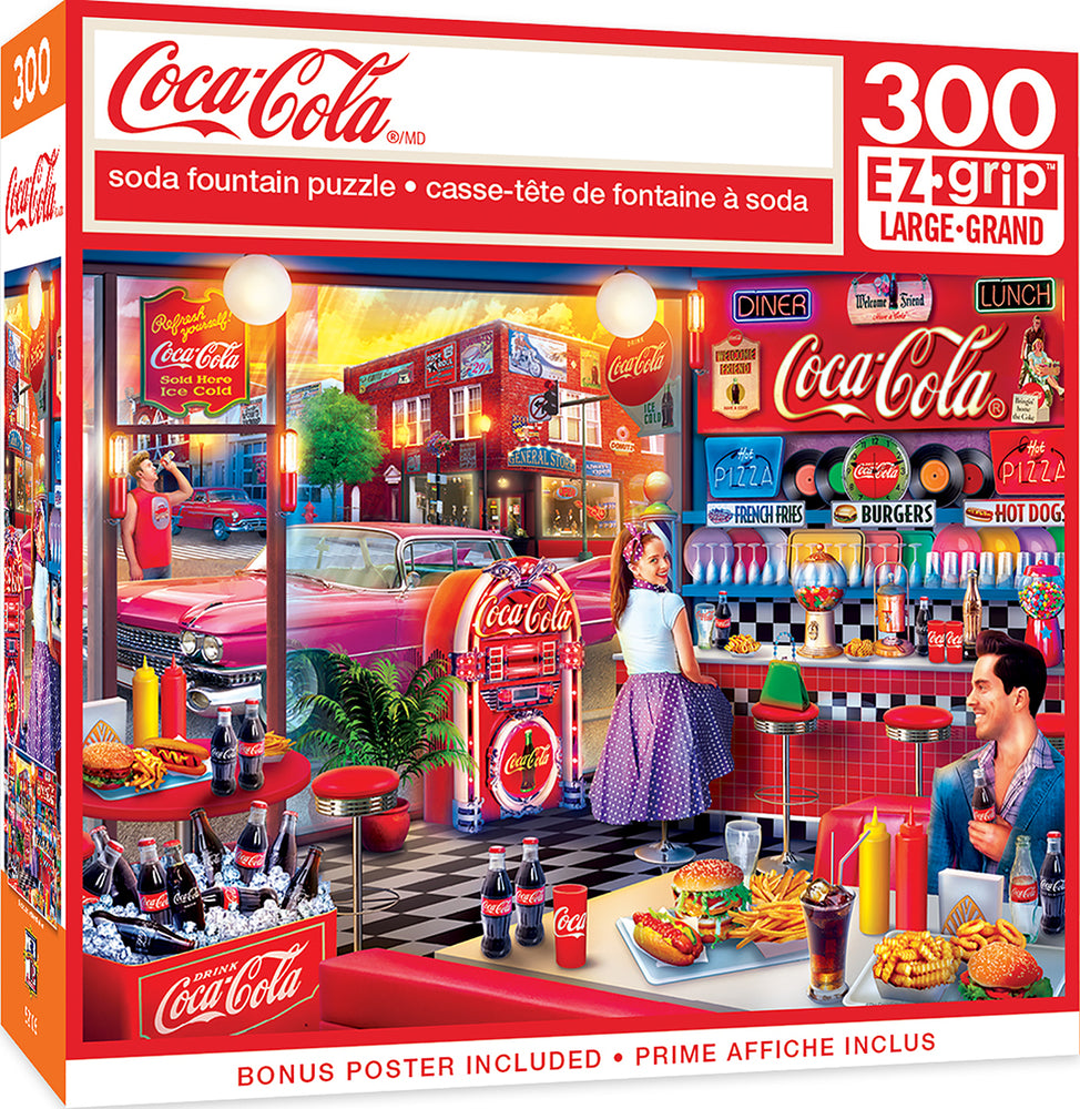 Puzzle Masterpieces:  300 piece EzGrip Coca-Cola - Soda Fountain